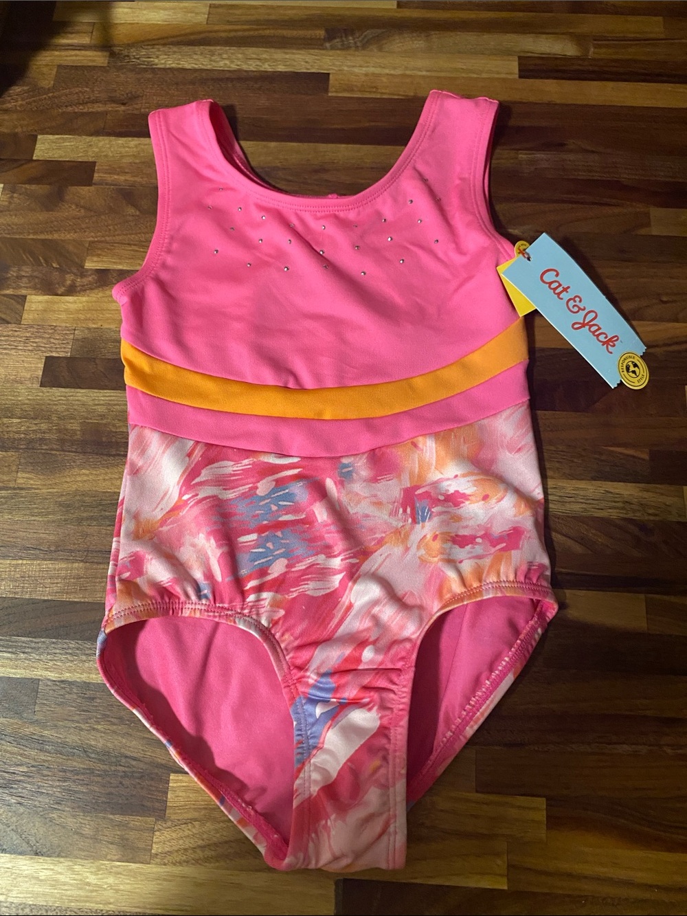 Cat & Jack Pink and Orange Girls' One-Piece Swimsuit